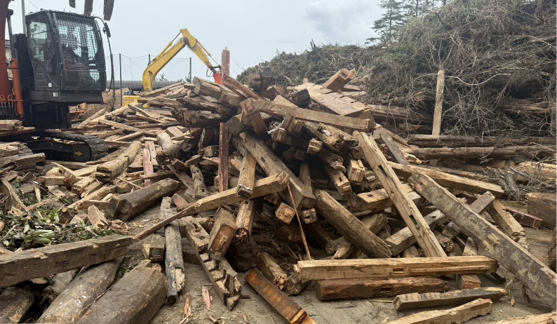震災時の木くずの回収